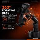 Porodo Blue Extendable Cradle Phone Holder with Stable Vaccum Suction Attachment - Black [O] - ستاند سيارة مناسب لجميع انواع الاجهزة - شفط بدون شحن - دوران 360 درجة