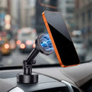 Porodo Blue Suction Cup Magnetic Car Phone Mount with Dashboard & Windshield Mounting - Black [O] - ستاند سيارة مناسب لجميع انواع الاجهزة - ماق سيف - شفط بدون شحن - دوران 360 درجة