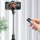 Porodo Blue FlexiTripod Selfie Stick with Foldable Tripod - Black [O] - ستاند تصوير + عصا سيلفي - لجميع انواع الاجهزة - ريموت بلوتوث - بورودو