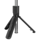 Porodo Blue FlexiTripod Selfie Stick with Foldable Tripod - Black [O] - ستاند تصوير + عصا سيلفي - لجميع انواع الاجهزة - ريموت بلوتوث - بورودو