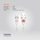 Porodo Braided Cable USB-A to USB-C - White - سلك شحن - برودو - تايب سي - طول 1.2 متر - كفالة 12 شهر