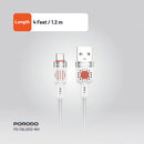 Porodo Braided Cable USB-A to USB-C - White - سلك شحن - برودو - تايب سي - طول 1.2 متر - كفالة 12 شهر
