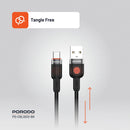 Porodo Braided Cable USB-A to USB-C - Black - سلك شحن - برودو - تايب سي - طول 1.2 متر - كفالة 12 شهر