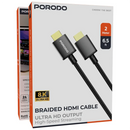 Porodo 8K HDMI PVC Cable 3M - Black - كيبل تلفزيون مناسب للتلفزيونات والشاشات والبروجكترات - بورودو