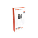Porodo Woven 2.4A USB A to Lightning Cable 1.2M - Black  - سلك شحن ايفون - بورودو - طول 1.2 سم - كفالة 24 شهر