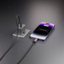 Porodo Woven 2.4A USB A to Lightning Cable 1.2M - Black - - سلك شحن - برودو - يو اس بي ايفون - كفالة 12 شهر