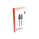 Porodo Woven 3A USB-A to Type-C Cable 1.2M - Black - سلك شحن تايب سي - بورودو - طول 1.2 سم - كفالة 24 شهر