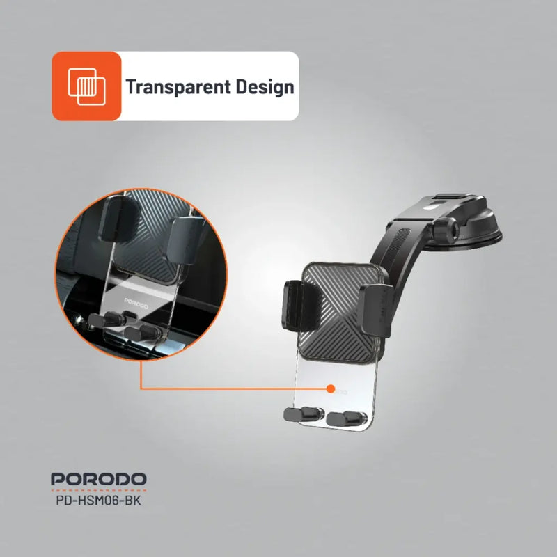 Porodo Crystal Mount Extended Base [O] - ستاند سيارة مناسب لجميع انواع الاجهزة - بورودو