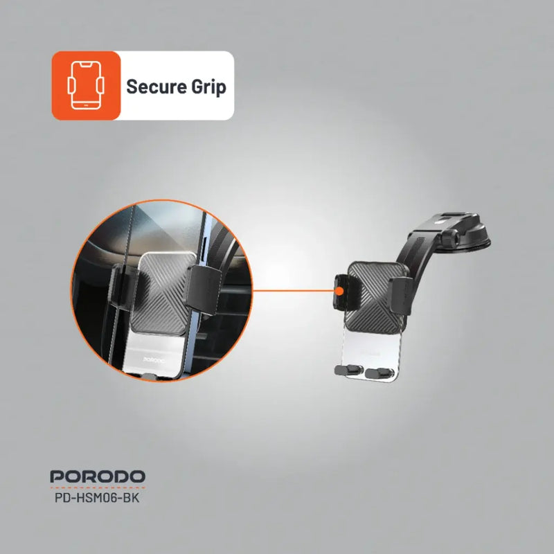 Porodo Crystal Mount Extended Base [O] - ستاند سيارة مناسب لجميع انواع الاجهزة - بورودو
