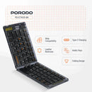 Porodo Crystal Shell Wireless Keyboard - Black - كيبورد لوحة مفاتيح - قابلة للطي - اغلاق مغناطيسي - بلوتوث وايرلس - لجميع اجهزة الايباد والتابلت والاجهزة اللوحية