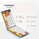 Porodo Crystal Shell Wireless Keyboard - White - كيبورد لوحة مفاتيح - قابلة للطي - اغلاق مغناطيسي - بلوتوث وايرلس - لجميع اجهزة الايباد والتابلت والاجهزة اللوحية