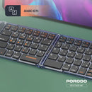 Porodo Crystal Shell Wireless Keyboard - Black - كيبورد لوحة مفاتيح - قابلة للطي - اغلاق مغناطيسي - بلوتوث وايرلس - لجميع اجهزة الايباد والتابلت والاجهزة اللوحية