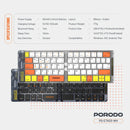 Porodo Crystal Shell Wireless Keyboard - White - كيبورد لوحة مفاتيح - قابلة للطي - اغلاق مغناطيسي - بلوتوث وايرلس - لجميع اجهزة الايباد والتابلت والاجهزة اللوحية