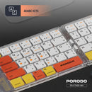Porodo Crystal Shell Wireless Keyboard - White - كيبورد لوحة مفاتيح - قابلة للطي - اغلاق مغناطيسي - بلوتوث وايرلس - لجميع اجهزة الايباد والتابلت والاجهزة اللوحية