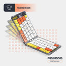 Porodo Crystal Shell Wireless Keyboard - White - كيبورد لوحة مفاتيح - قابلة للطي - اغلاق مغناطيسي - بلوتوث وايرلس - لجميع اجهزة الايباد والتابلت والاجهزة اللوحية