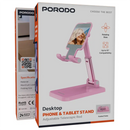 Porodo Desktop Phone & Tablet Stand with Adjustable Telescopic Rod - ستاند لجميع انواع الاجهزة والايبادات - مرأة - قابل للحمل والتسفيط - بورودو