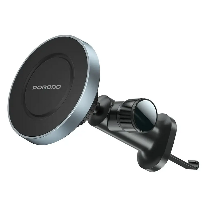 Porodo Dual Mount MagSafe Phone Holder - Black [O] - ستاند سيارة مناسب لجميع انواع الاجهزة - قاعدة لزق + فتحة تكييف - بورودو