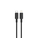 Porodo Dual Port Wall Charger UK with USB-C to Lightning cable - Black - بلاك شاحن حائط + سلك شحن ايفون - فتحتين للشحن - بورودو - كفالة 12 شهر