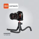 Porodo Flexible Tripod Stand - Black [O] - ستاند ترايبود متنقل للهاتف او الكاميرا - بورودو - متعدد الارتفاعات والزوايا