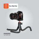 Porodo Flexible Tripod Stand - Black [O] - ستاند ترايبود متنقل للهاتف او الكاميرا - بورودو - متعدد الارتفاعات والزوايا