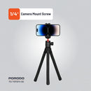 Porodo Flexible Tripod Stand - Black [O] - ستاند ترايبود متنقل للهاتف او الكاميرا - بورودو - متعدد الارتفاعات والزوايا