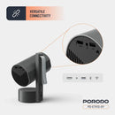 Porodo Full HD Smart Projector - Gray - بروجكتور متنقل + بطارية تدوم حتى 2 ساعة شغل متواصل - كفالة 12 شهر