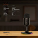 Porodo Gaming Omni-Directional USB Microphone - Black [O] - ميكروفون - تصوير - خاصية استقبال الصوت من جميع الاتجاهات - بورودو - كفالة 24 شهر