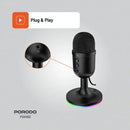 Porodo Gaming Omni-Directional USB Microphone - Black [O] - ميكروفون - تصوير - خاصية استقبال الصوت من جميع الاتجاهات - بورودو - كفالة 24 شهر