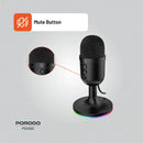 Porodo Gaming Omni-Directional USB Microphone - Black [O] - ميكروفون - تصوير - خاصية استقبال الصوت من جميع الاتجاهات - بورودو - كفالة 24 شهر
