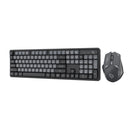 Porodo Gaming Wireless Keyboard Mouse Set 2.4GHz 1600 DPI -Black [O] - كيبورد لوحة مفاتيح + ماوس - بلوتوث وايرلس - لجميع اجهزة الايباد والتابلت والاجهزة اللوحية