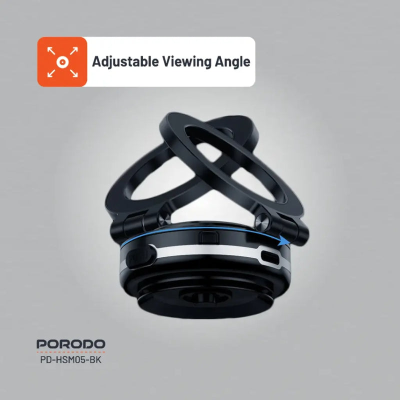 Porodo HS05 Vacuseal MagSafe Magnetic Mount - Black - ستاند سيارة مناسب لجميع انواع الاجهزة - شفط - ماغ سيف - بورودو
