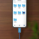Porodo High-Speed USB-C Braided Cable Charging & Data Transfer - Blue -  سلك شحن - بورودو - تايب سي الي  تايب سي - طول 1 متر - قوة 60 واط - كفالة 12 شهر