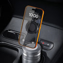 Porodo Kairo 2-in-1 Car Cup Holder & Phone Mount with Magnetic & Clamp Holder Interchangeable Heads – Black - ستاند سيارة - القاعدة مكان الكوب + حامل كوب - دوران 360 درجة - مغناطيسي ومسكة - ذراع طويل