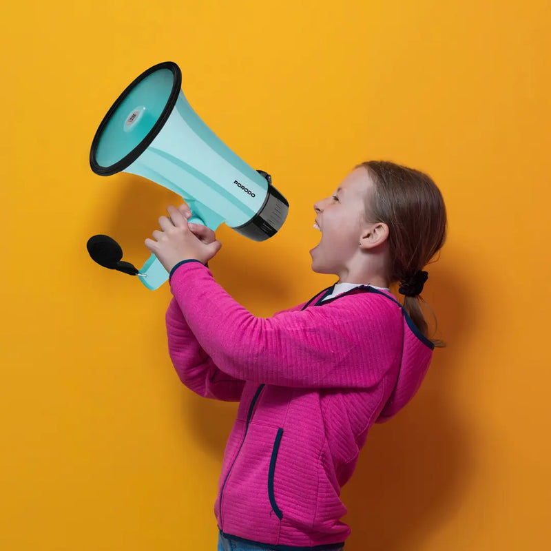 Porodo Kids Megaphone - Sky Blue [O] - ميكروفون - مكبر صوت للأطفال - بورودو - كفالة 24 شهر