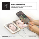 Porodo Lifestyle 5000mAh Power Bank Magnifying Mirror - White/Rose Gold - بطارية متنقلة + مراية + 1 منفذ تايب سي - سعة 5000 ملي أمبير - كفالة 24 شهر