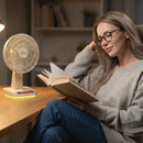 Porodo Lifestyle Chillo Core Desktop Fan with LED Display - Black [O] - مروحة متنقلة - 3 سرعات مختلفة + اضاءة - برودو -  كفالة 12 شهر