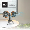 Porodo Lifestyle Dual-Head Oscillating Fan - Black [O] - باور بنك - قوة 4000 + مروحة صغيرة - 3 سرعات مختلفة - برودو -  كفالة 24 شهر