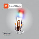 Porodo Lifestyle LumiSnap Foldable RGB Fill Light with Phone Stand - BLACK - اضاءة - للتصوير - ستاند للتليفون - بورودو - اضاءات مختلفة