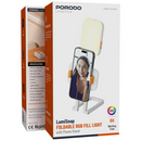 Porodo Lifestyle LumiSnap Foldable RGB Fill Light with Phone Stand - BLACK - اضاءة - للتصوير - ستاند للتليفون - بورودو - اضاءات مختلفة