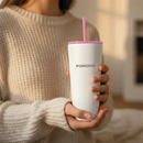Porodo Lifestyle Stainless Steel Double Wall Tumbler - 710ml - White [O] - كوب - بورودو لايف ستايل - مصنوع من الفولاذ المقاوم للصدأ