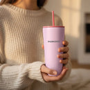 Porodo Lifestyle Stainless Steel Double Wall Tumbler - 710ml - Pink - كوب - بورودو لايف ستايل - مصنوع من الفولاذ المقاوم للصدأ