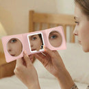 Porodo Lily LED Portable Tri-Fold Makeup Mirror- Pink [O]- مراية مكبرة + 3 مستويات + منفذ تايب سي - ماجنتيك - اضاءة ليد - كفالة 12 شهر