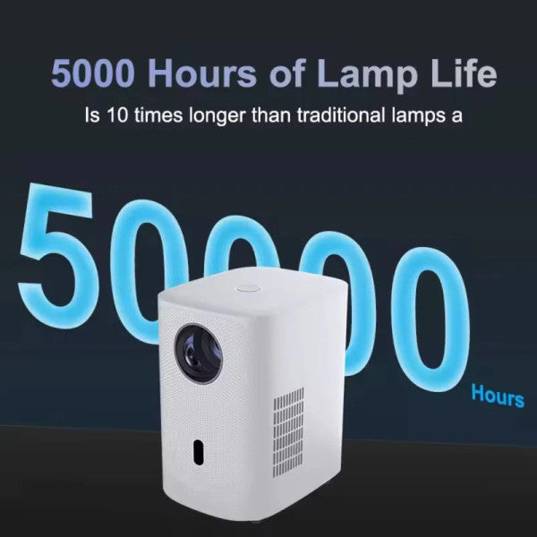 Porodo Mini Projector Wireless Mirroring Patented Dust-Proof Structure - White [O] - بروجكتور متنقل - بورودو - كفالة 24 شهر