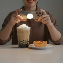 Porodo Nura Magnetic Fill Light Mirror with 360° Phone Stand - White [O] - اضاءة للتصوير + مراية + ستاند - ماغ سيف - متوافقة مع جميع الاجهزة التي تدعم الماغ سيف