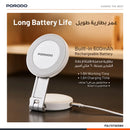 Porodo Nura Magnetic Fill Light Mirror with 360° Phone Stand - White [O] - اضاءة للتصوير + مراية + ستاند - ماغ سيف - متوافقة مع جميع الاجهزة التي تدعم الماغ سيف