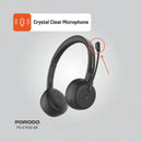 Porodo Office Wireless Headset - Black - سماعة رأس بلوتوث - مايكروفون - بورودو - كفالة 24 شهر