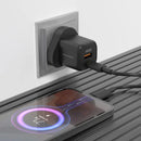 Porodo PD 20W USB QC3.0 UK Fast Charger with C to C Cable - Black - بلاك شاحن حائط + سلك شحن تايب سي - طول 1.2 متر - بورودو - كفالة 12 شهر