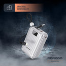 Porodo Petite 20000mAh Power Bank with Integrated Type-C & Lightning Cable - Silver - بطارية متنقلة - برودو - قوة 20000 - سلك شاحن أيفون + تايب سي - 1 منفذ تايب سي - 1 منفذ يو اس بي - شاشة رقمية - كفالة 12 شهر