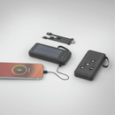 Porodo Piano Solar 10000mAh Power Bank with Integrated Cables-Black - بطارية متنقلة - بورودو - سعة 10000 - سلك شاحن أيفون + تايب سي + مايكرو - 1 منفذ تايب سي - 1 منفذ يو اس بي - شاشة رقمية - كفالة 24 شهر