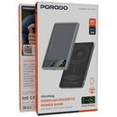 Porodo SlimMag 5000mAh Magnetic Power Bank - Gray - بطارية متنقلة ماغ سيف نحيفة + شحن السماعة + شحن الساعة + 1 منفذ تايب سي - سعة 5000 ملي أمبير - كفالة 24 شهر